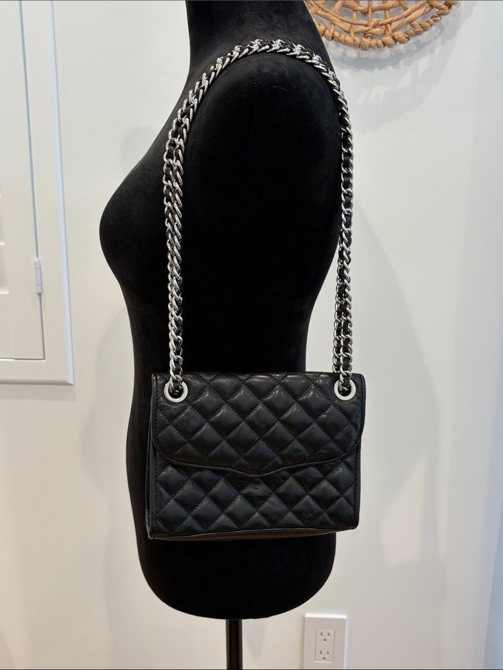 Rebecca Minkoff Quilted Black Chain-Handle Shoulder/Crossbody Bag